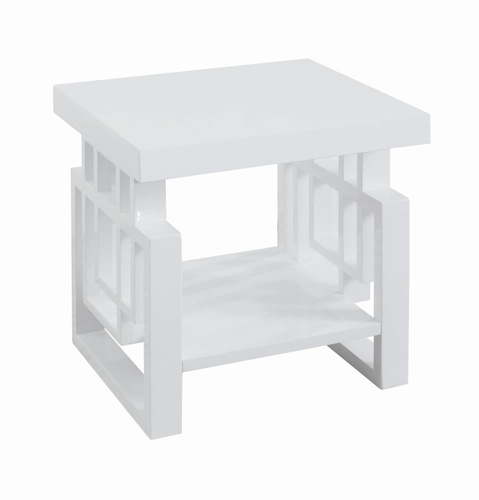 Schmitt Rectangular End Table High Glossy White - End Table - Half Price Furniture