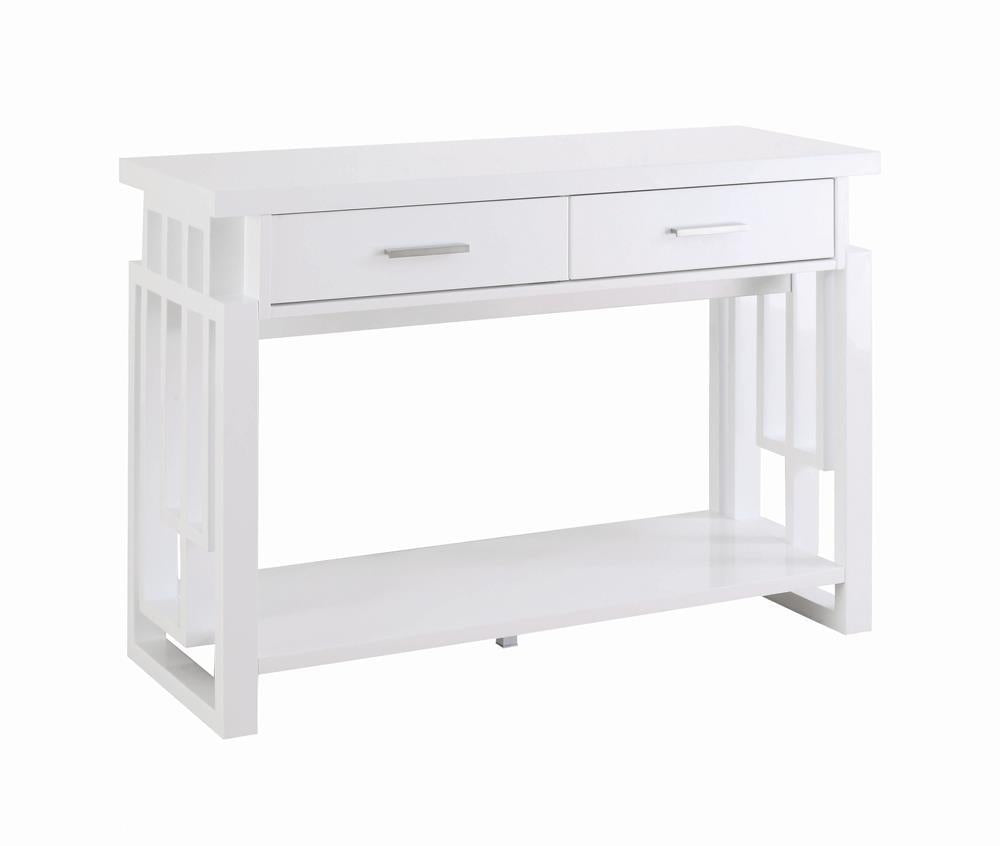 Schmitt Rectangular 2-drawer Sofa Table High Glossy White Schmitt Rectangular 2-drawer Sofa Table High Glossy White Half Price Furniture