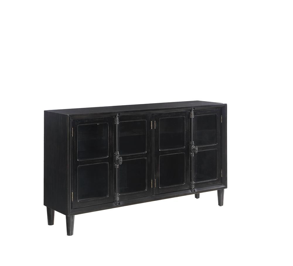 Sylvia 4-door Accent Cabinet Black - Accent Cabinet - Half Price Furniture