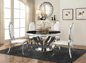 Anchorage Round Dining Table Chrome and Black Anchorage Round Dining Table Chrome and Black Half Price Furniture