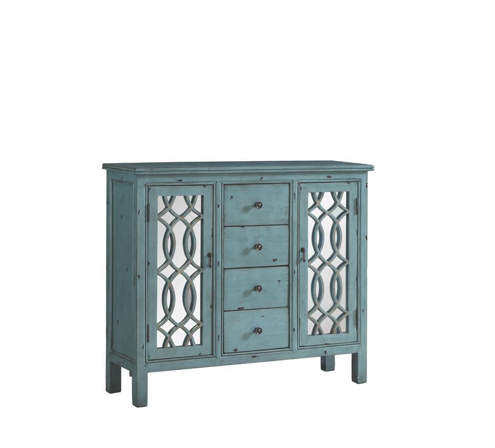 Rue 4-drawer Accent Cabinet Antique Blue - Accent Cabinet - Half Price Furniture