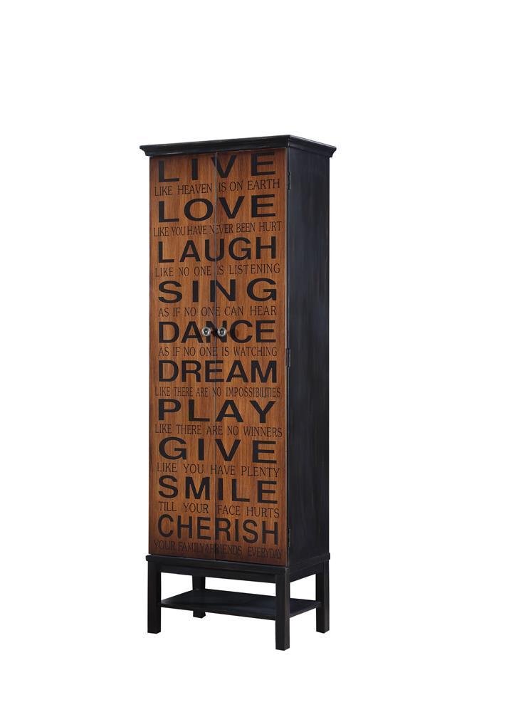 Lovegood 2-door Accent Cabinet Rich Brown and Black - Half Price Furniture