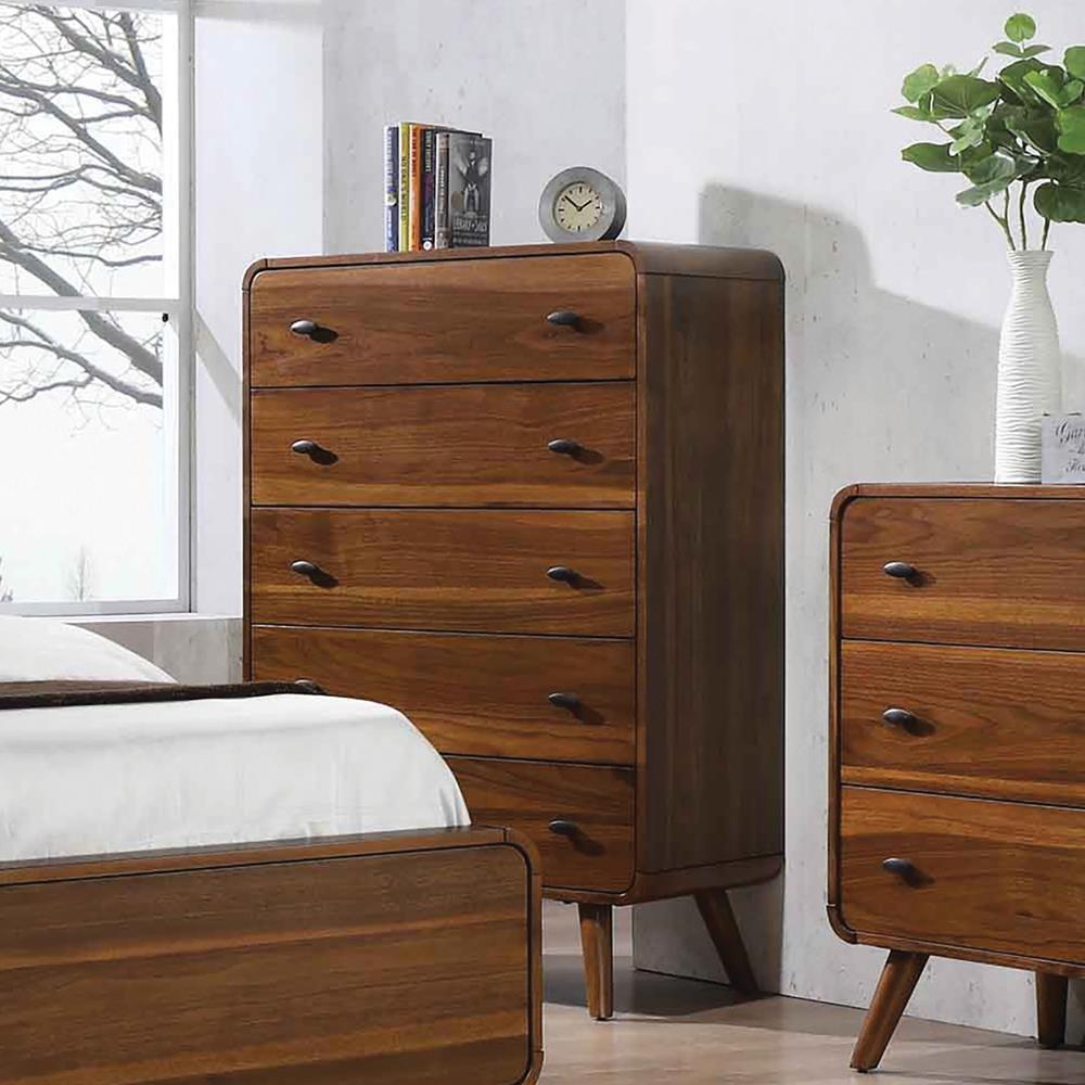 Robyn 5-drawer Chest Dark Walnut - Half Price Furniture
