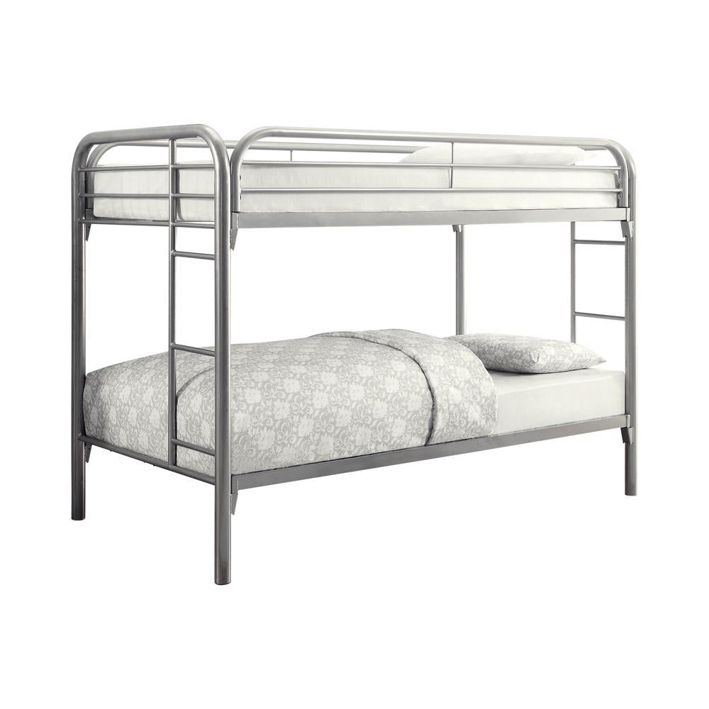 Morgan Twin Over Twin Bunk Bed Silver  Las Vegas Furniture Stores
