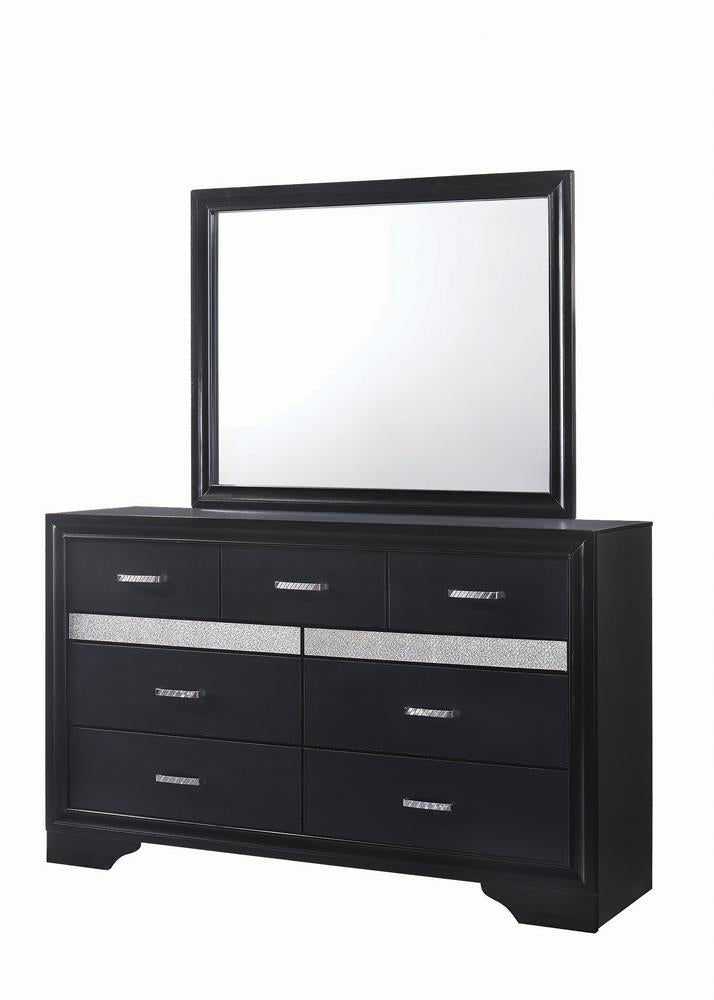 Miranda 7-drawer Dresser Black and Rhinestone Miranda 7-drawer Dresser Black and Rhinestone Half Price Furniture
