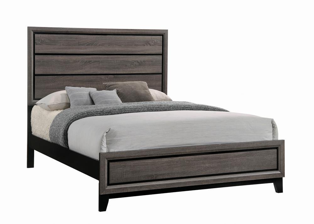 Watson Eastern King Bed Grey Oak and Black Half Price Furniture