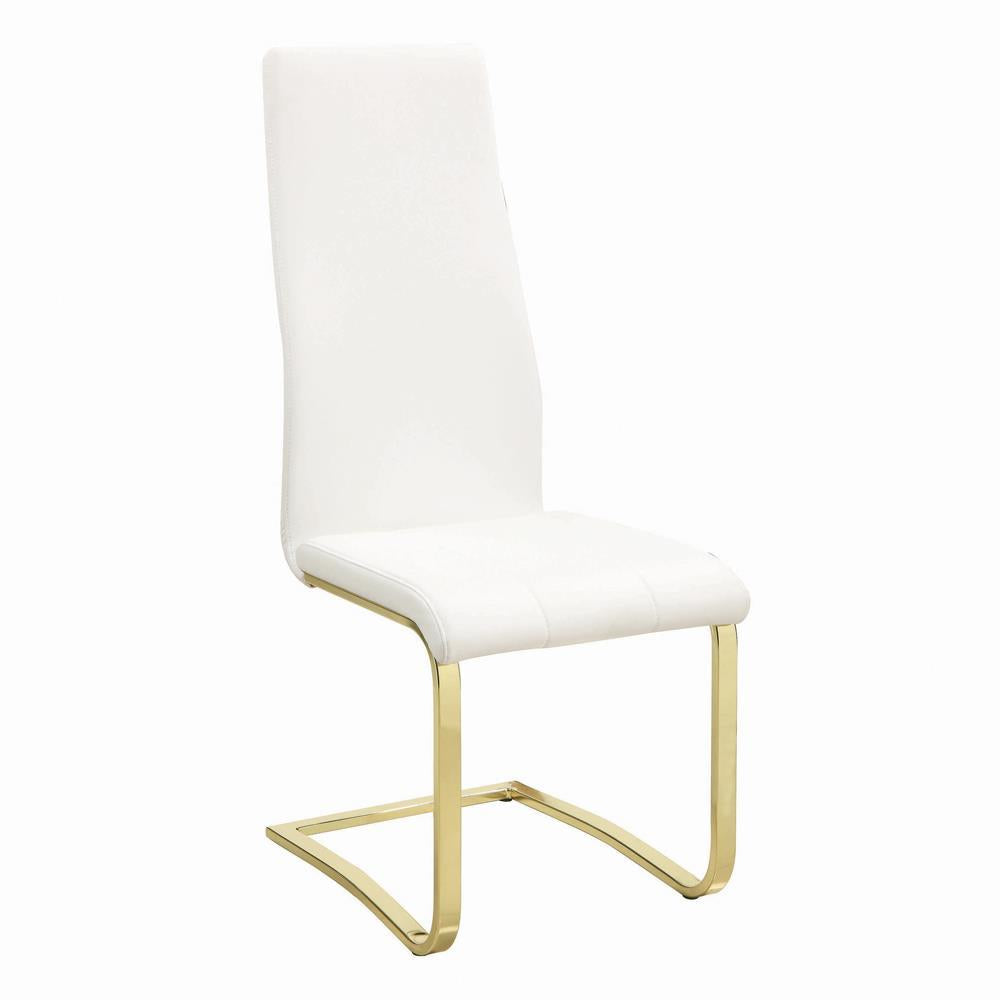 Montclair Side Chairs White and Rustic Brass (Set of 4) - Dining Chair - Half Price Furniture