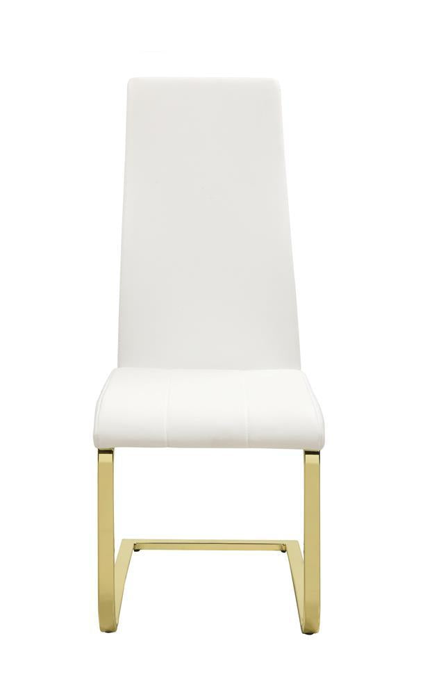 Montclair Side Chairs White and Rustic Brass (Set of 4) - Half Price Furniture