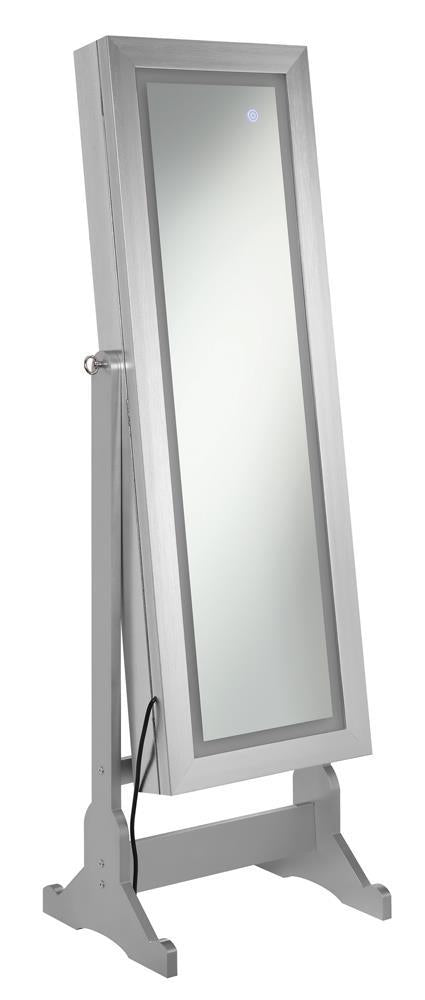 Moore Jewelry Cheval Mirror Silver - Jewelry Armoire - Half Price Furniture