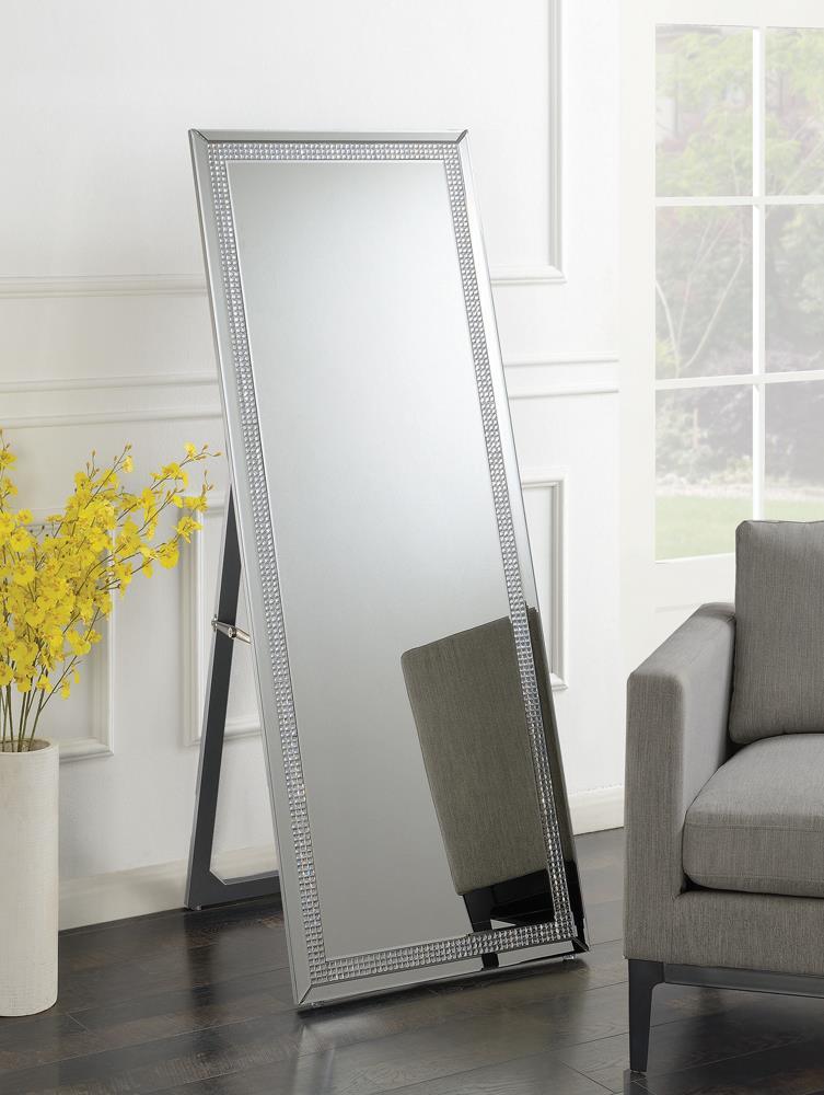 Giddish Cheval Floor Mirror Silver - Half Price Furniture