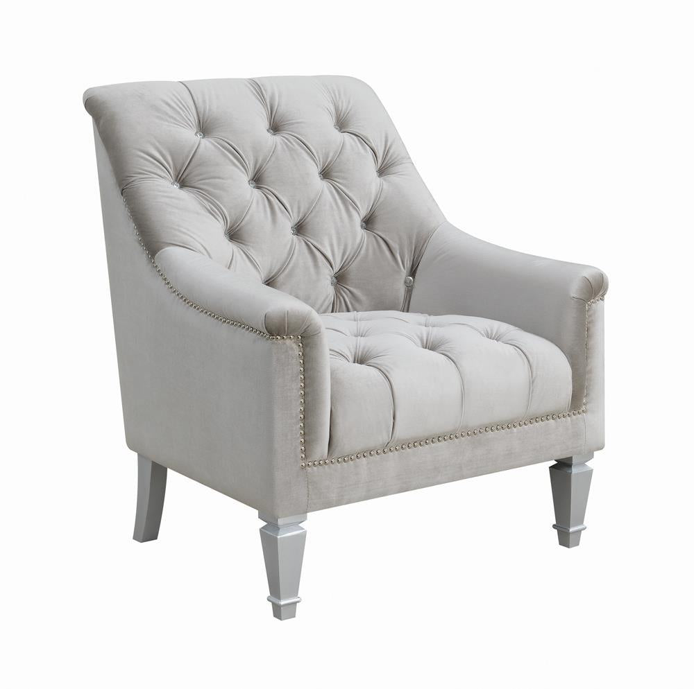 Avonlea Sloped Arm Tufted Chair Grey - Chair - Half Price Furniture