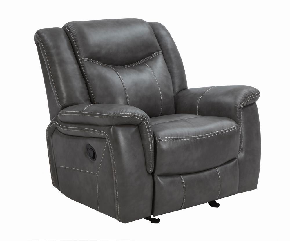 Conrad Upholstered Motion Glider Recliner Grey - Recliner - Half Price Furniture