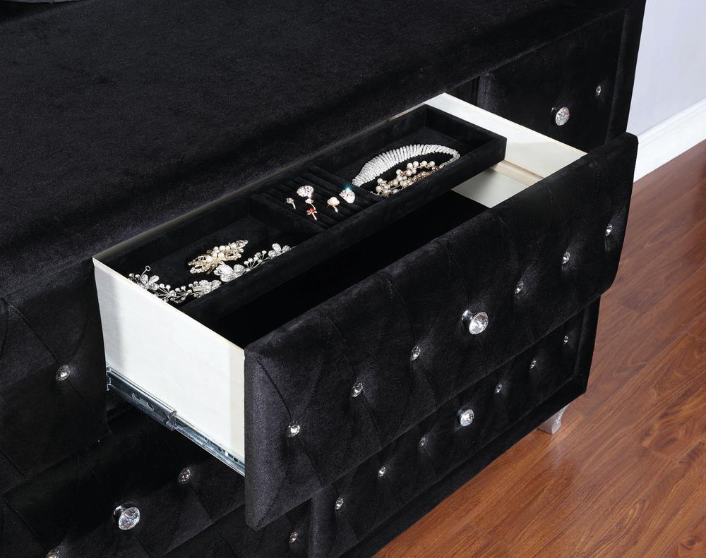 Deanna 7-drawer Rectangular Dresser Black Half Price Furniture