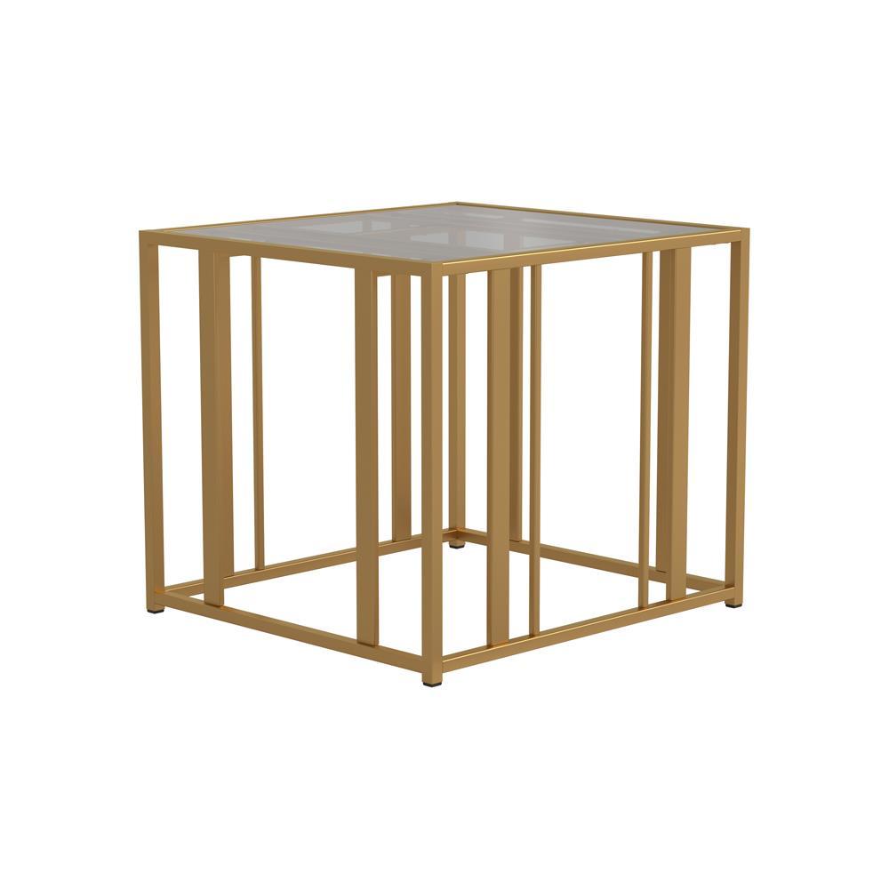 Adri Metal Frame End Table Matte Brass - Half Price Furniture