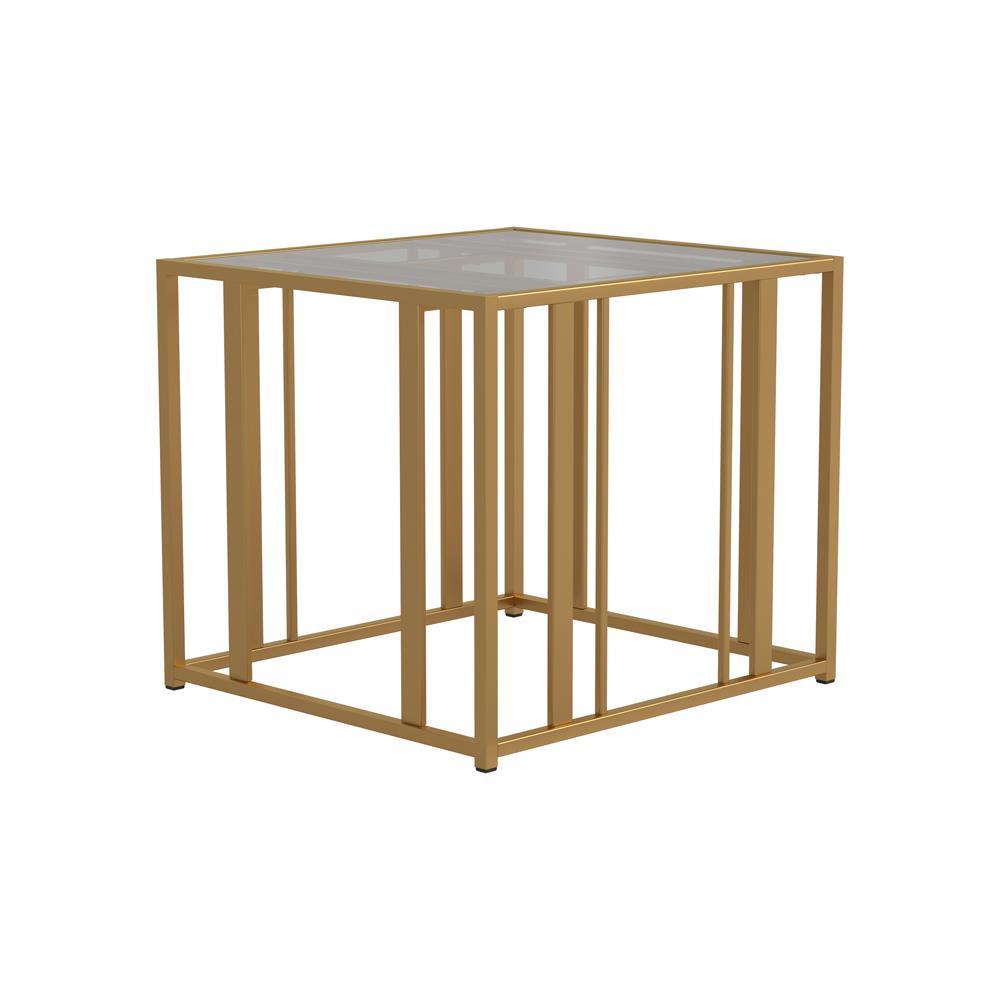 Adri Metal Frame End Table Matte Brass - End Table - Half Price Furniture