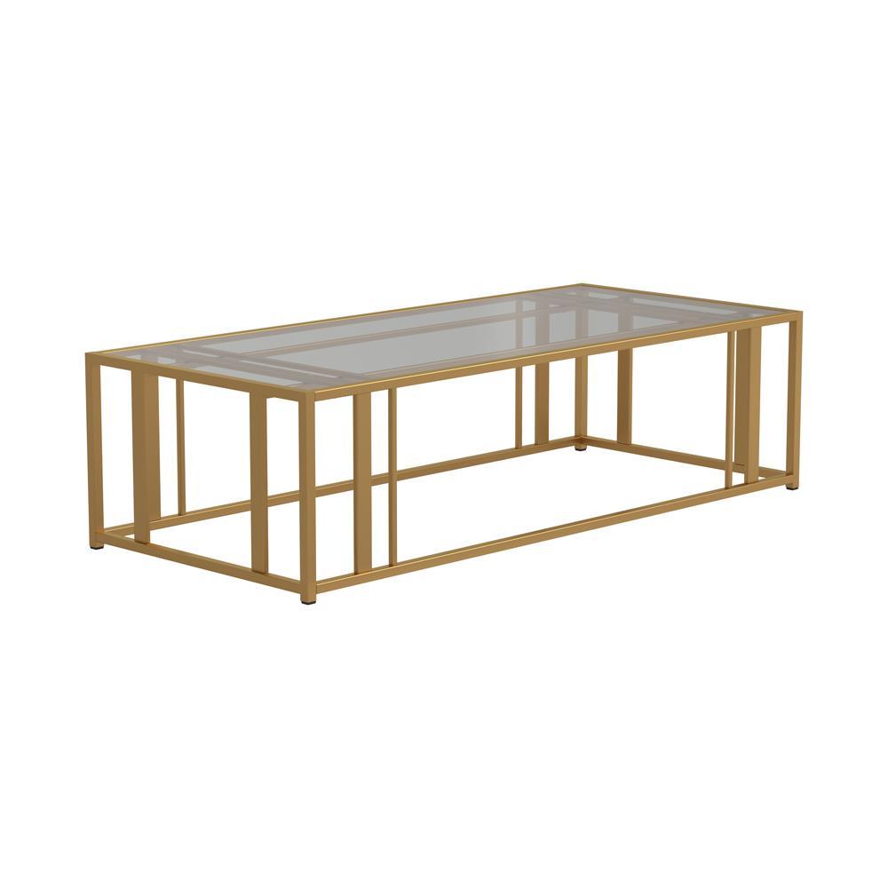 Adri Metal Frame Coffee Table Matte Brass - Coffee Table - Half Price Furniture