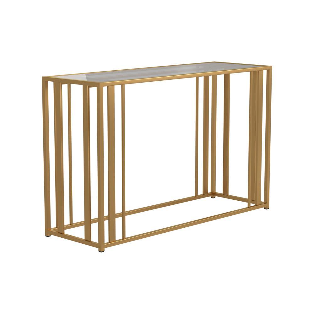 Adri Metal Frame Sofa Table Matte Brass - Sofa Table - Half Price Furniture