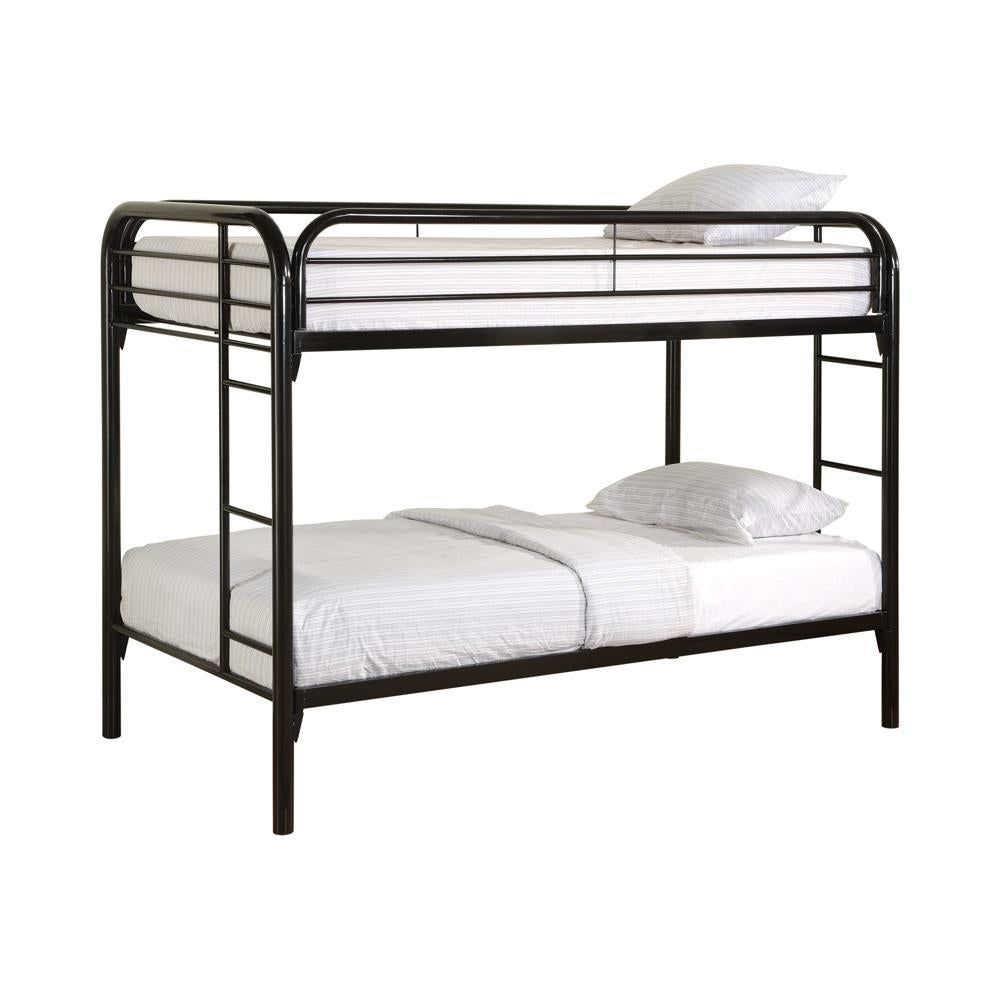 Morgan Twin Over Twin Bunk Bed Black - Half Price Furniture
