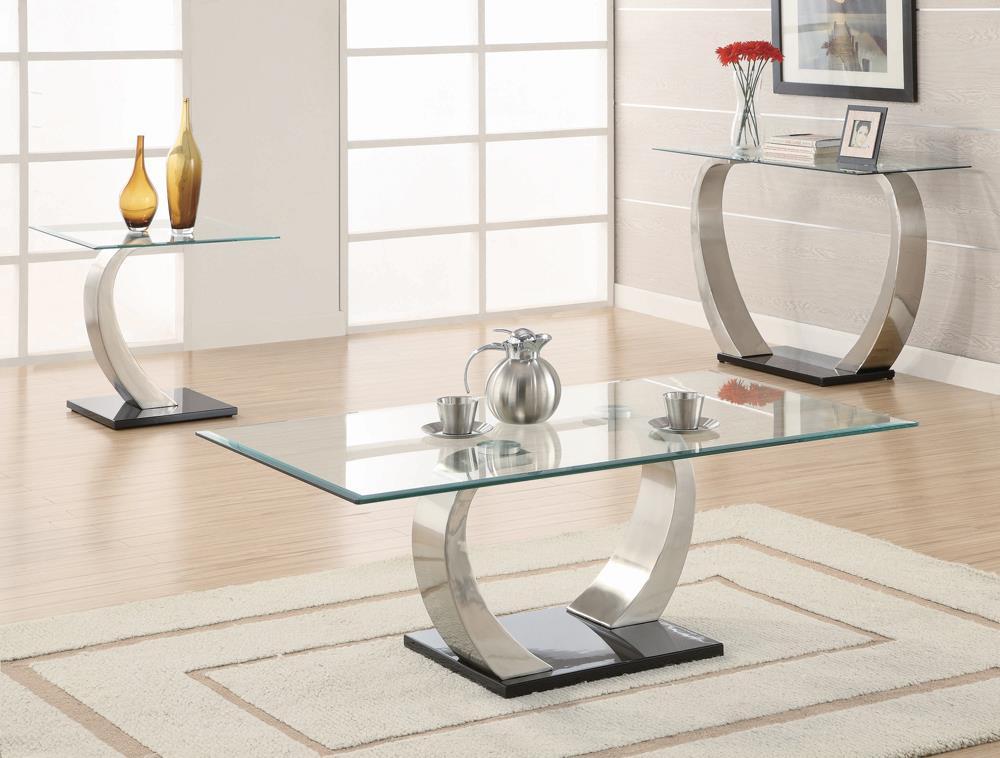 Pruitt Rectangular Sofa Table Satin - Half Price Furniture