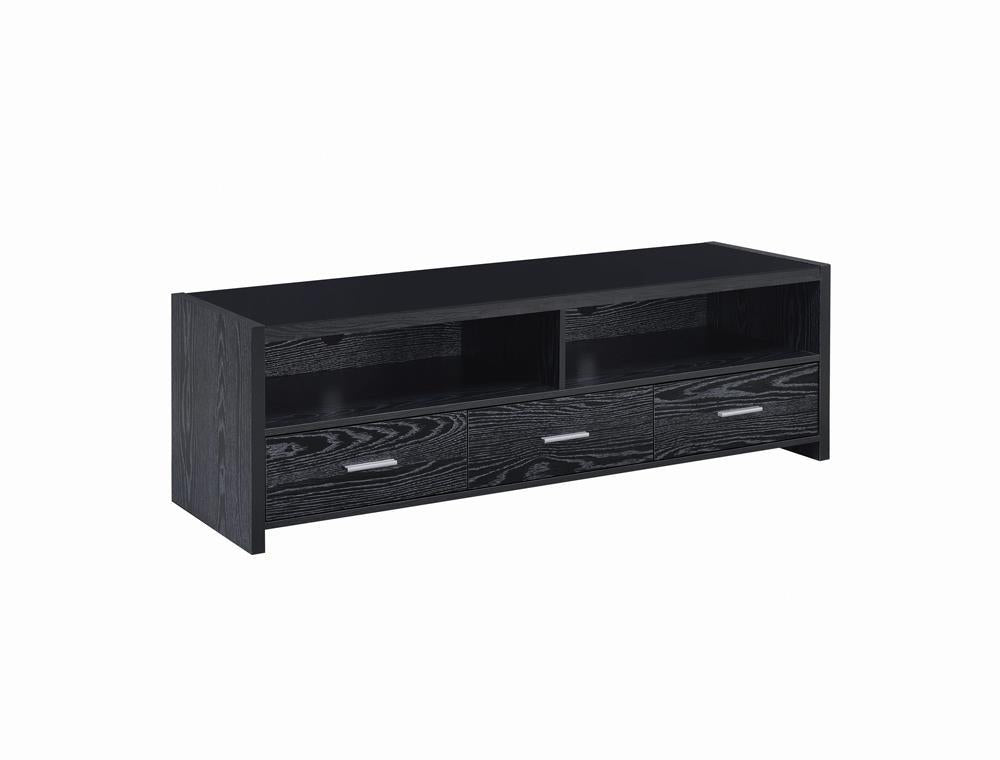 Alton 62" 3-drawer TV Console Black Oak - TV Stand - Half Price Furniture