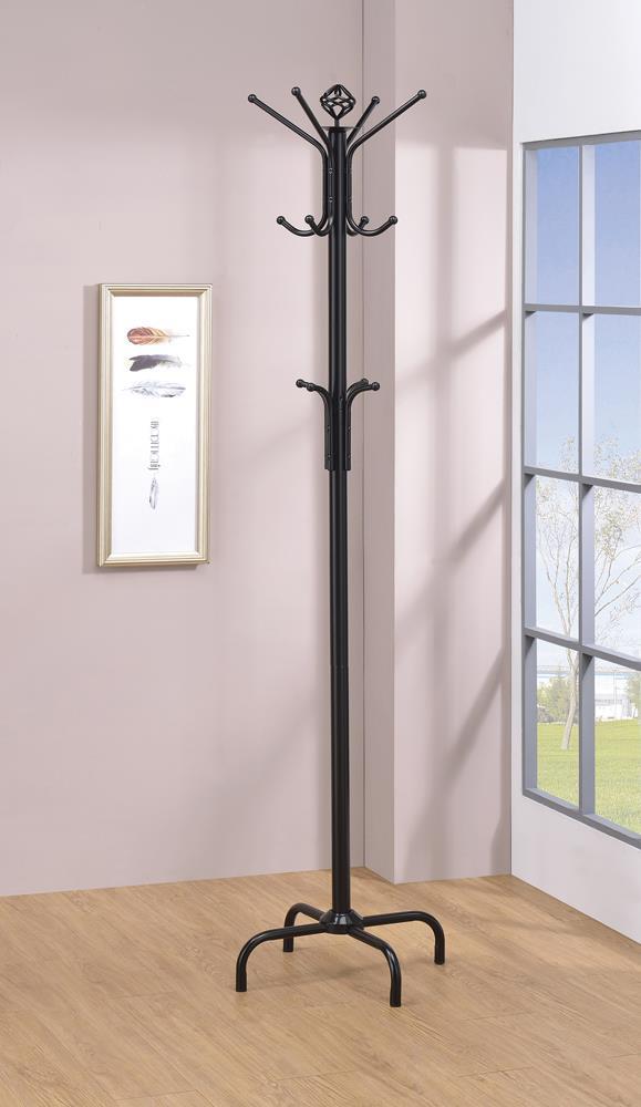 Collier 12-hook Coat Rack Black - Coat Rack - Half Price Furniture