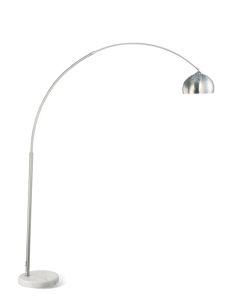 Krester Arched Floor Lamp Brushed Steel and Chrome - Lamp - Half Price Furniture