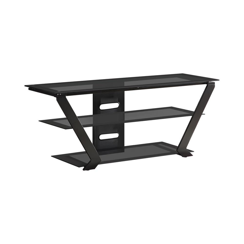 Donlyn 2-tier TV Console Black  Las Vegas Furniture Stores