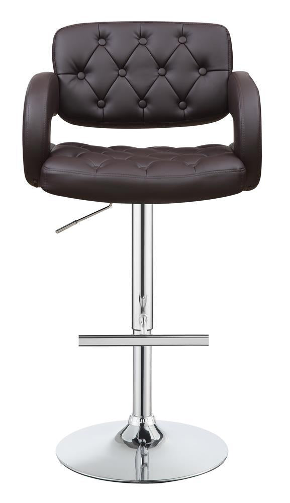 Brandi Adjustable Bar Stool Chrome and Brown - Barstool - Half Price Furniture