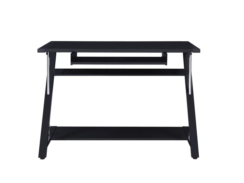 Mallet Computer Desk with Bottom Shelf Black Half Price Furniture