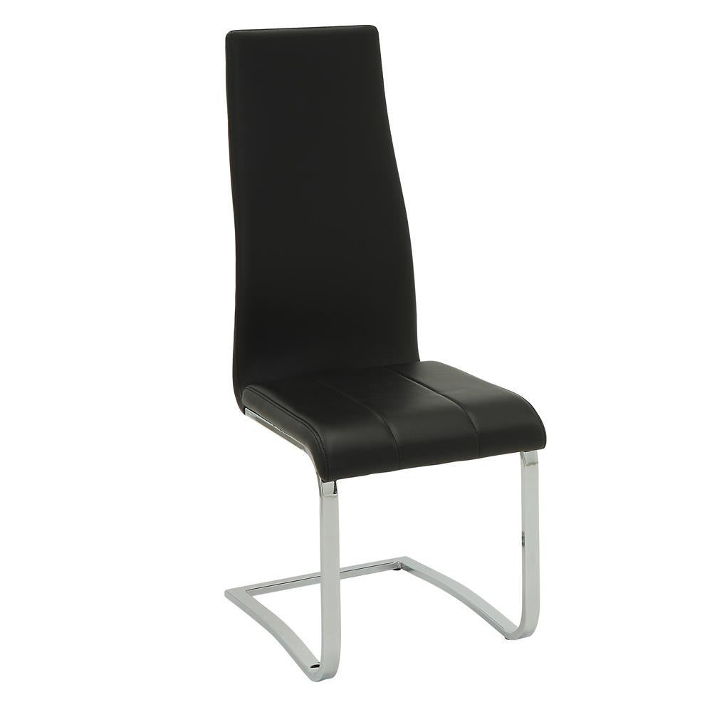 Montclair High Back Dining Chairs Black and Chrome (Set of 4) - Dining Chair - Half Price Furniture