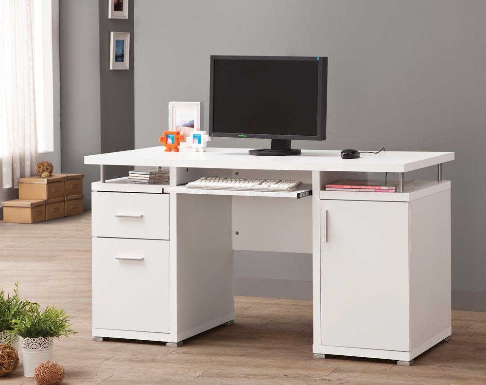 Tracy 2-drawer Computer Desk White Half Price Furniture