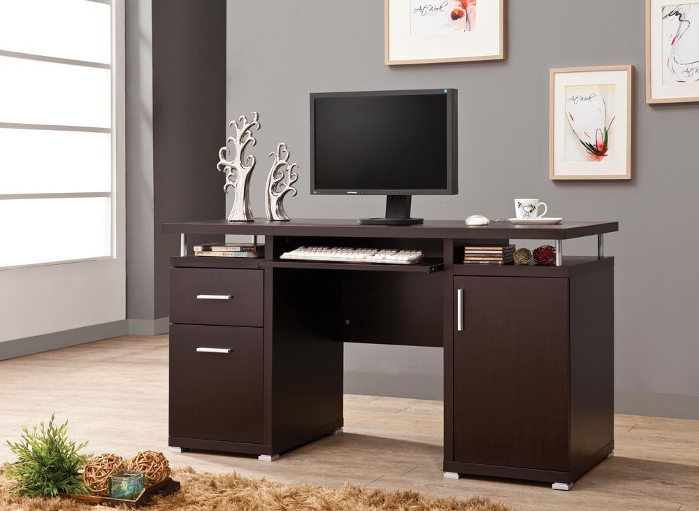 Tracy 2-drawer Computer Desk Cappuccino Half Price Furniture