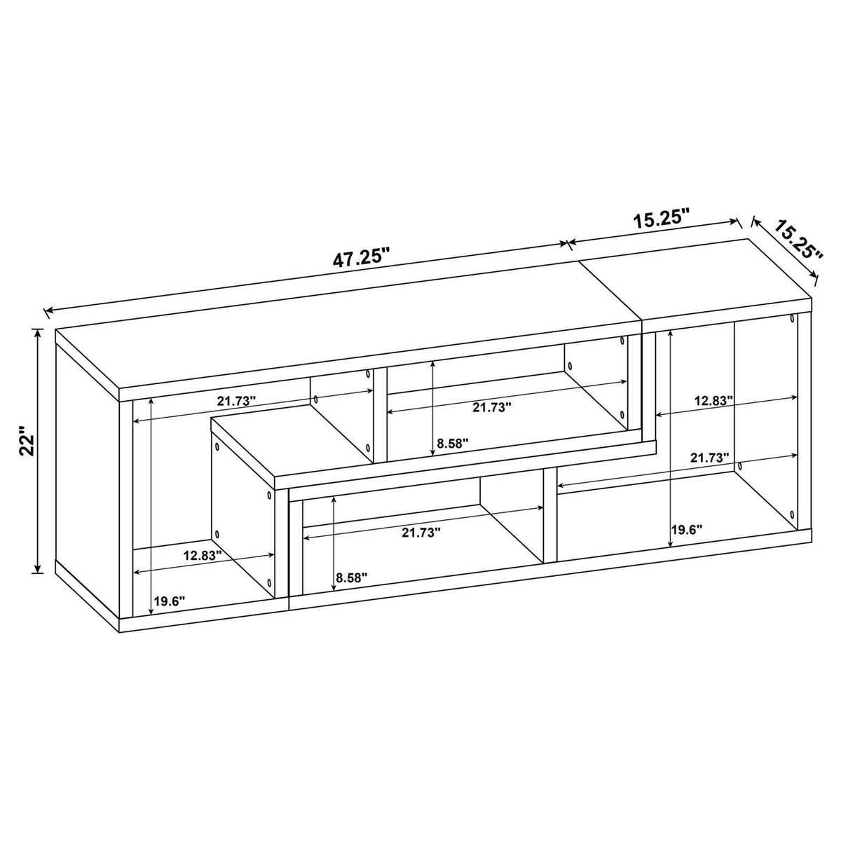 Velma Convertible TV Console and Bookcase White - Bookcase - Half Price Furniture