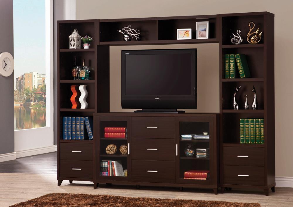 Lewes 2-door TV Stand with Adjustable Shelves Cappuccino - Half Price Furniture