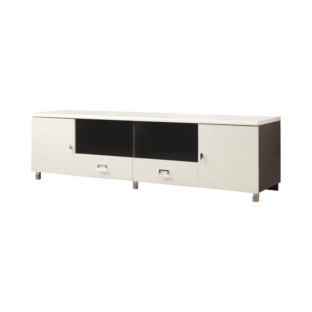 Burkett 2-drawer TV Console White and Grey - TV Stand - Half Price Furniture