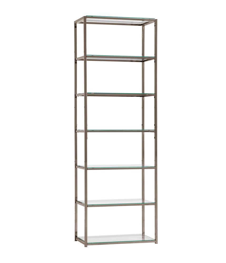 Kate 6-shelf Bookcase Black Nickel - Bookcase - Half Price Furniture
