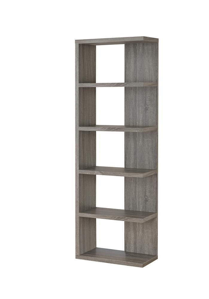 Harrison 5-tier Bookcase Weathered Grey - Bookcase - Half Price Furniture