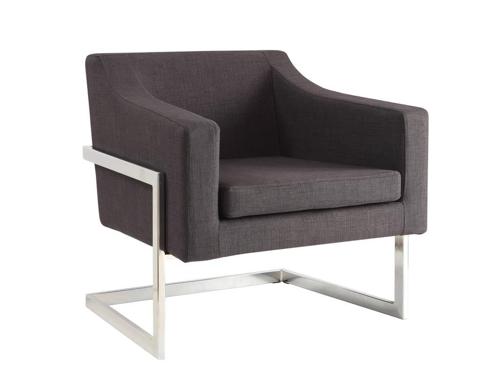 Chris Upholstered Accent Chair Chrome and Grey Chris Upholstered Accent Chair Chrome and Grey Half Price Furniture