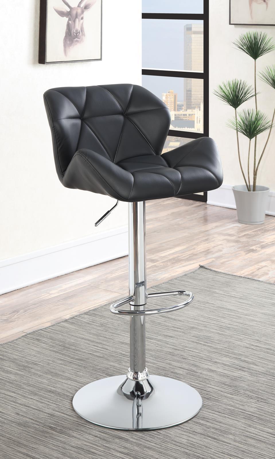 Berrington Adjustable Bar Stools Chrome and Black (Set of 2) - Barstool - Half Price Furniture