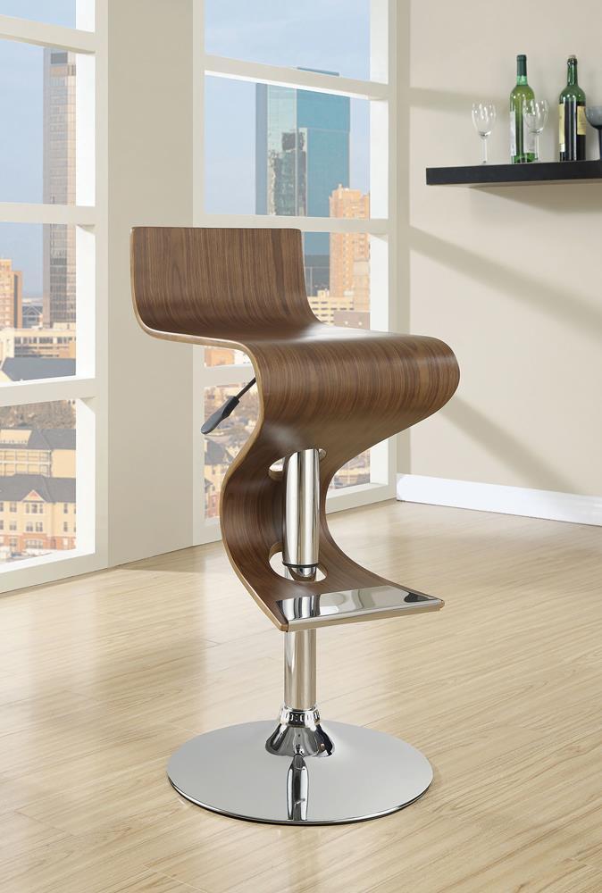 Covina Adjustable Bar Stool Walnut and Chrome - Barstool - Half Price Furniture