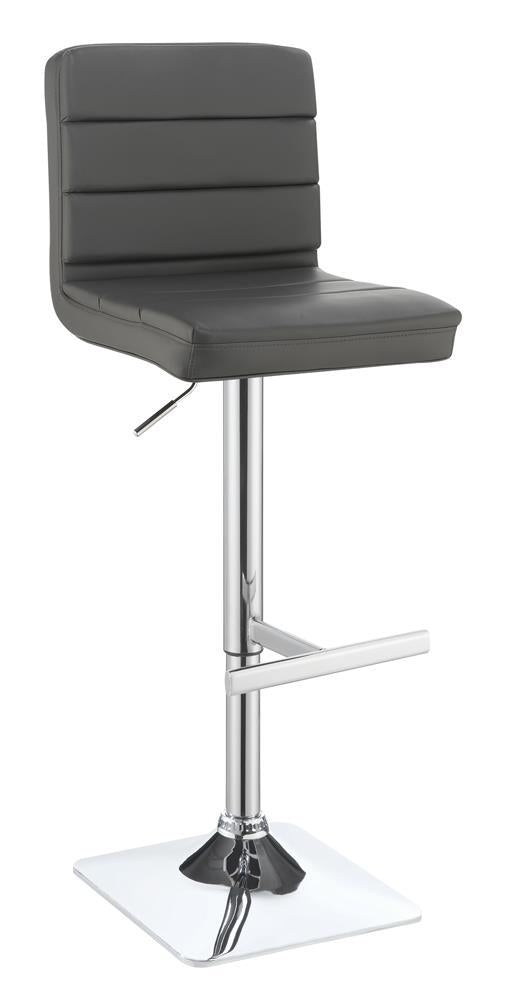 Bianca Upholstered Adjustable Bar Stools Grey and Chrome (Set of 2) - Half Price Furniture