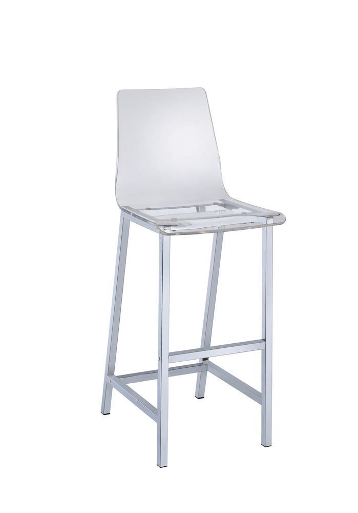 Juelia Bar Stools Chrome and Clear Acrylic (Set of 2) - Barstool - Half Price Furniture