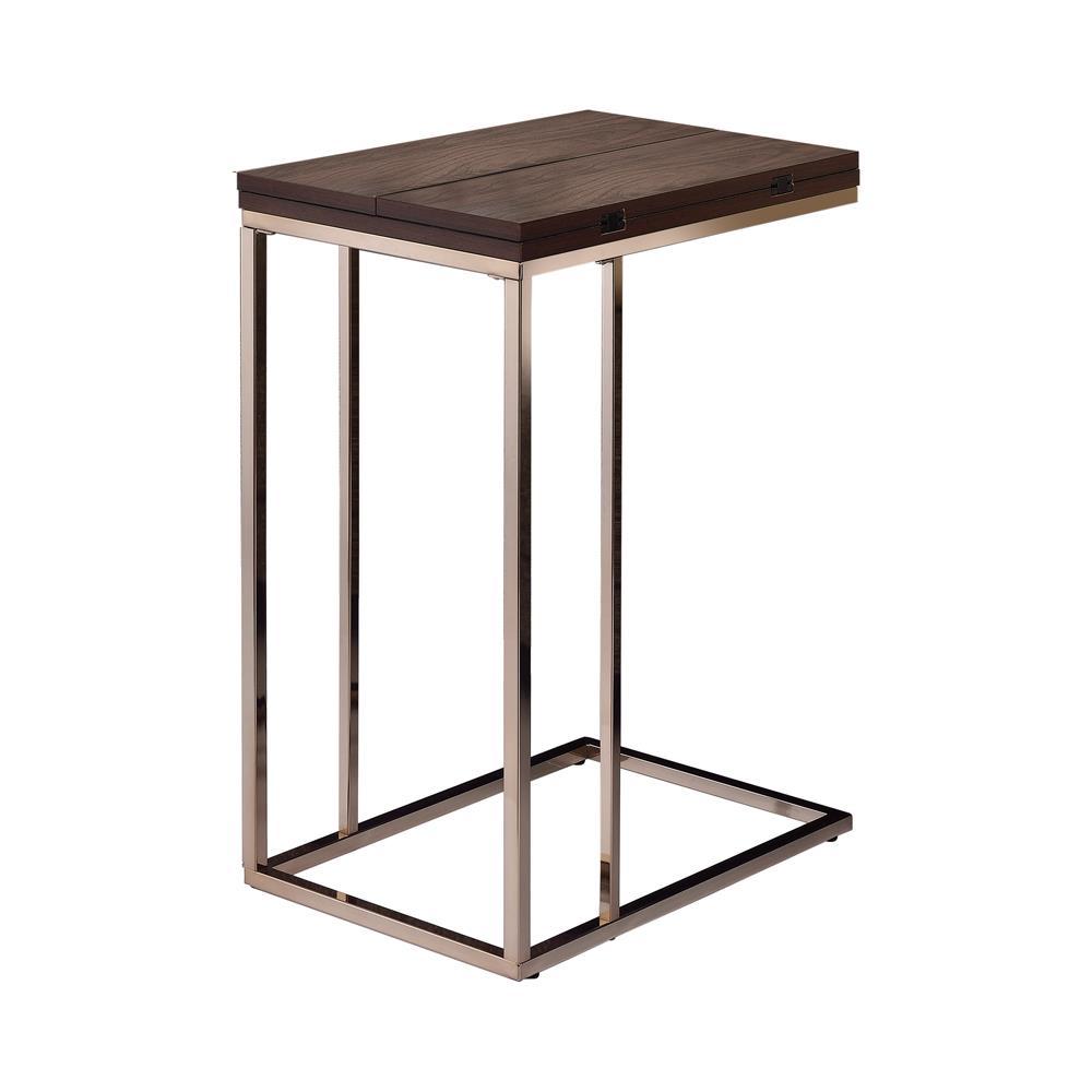 Pedro Expandable Top Accent Table Chestnut and Chrome - End Table - Half Price Furniture