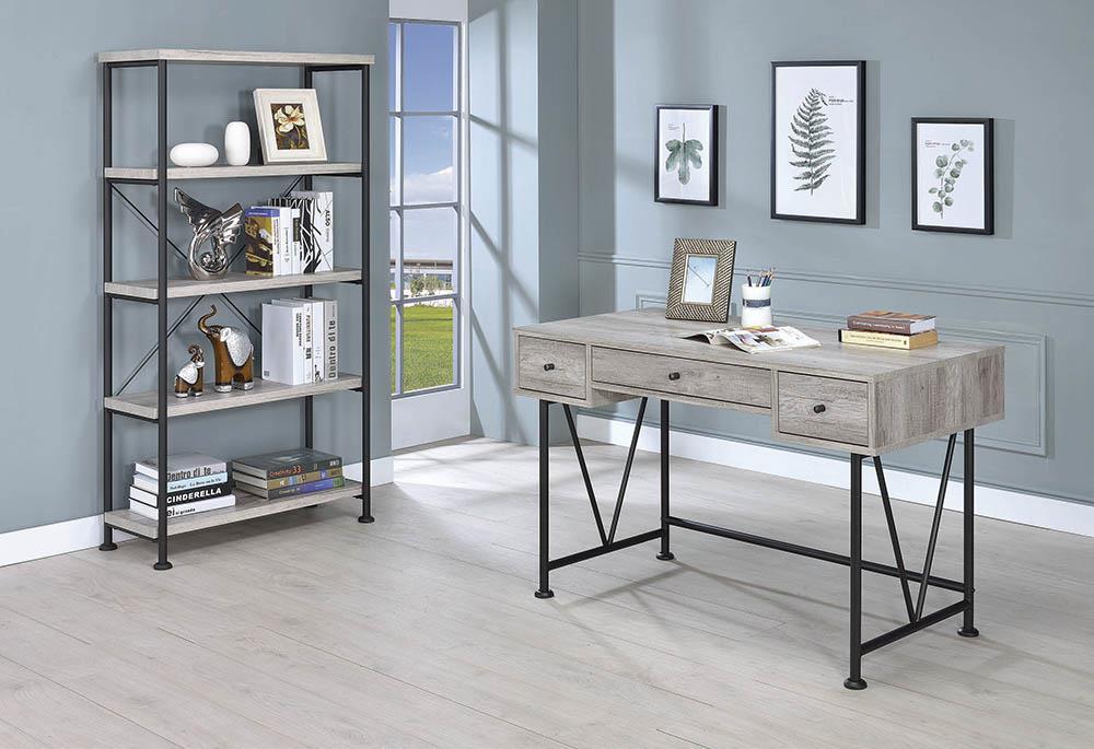 Analiese 4-shelf Bookcase Grey Driftwood Half Price Furniture