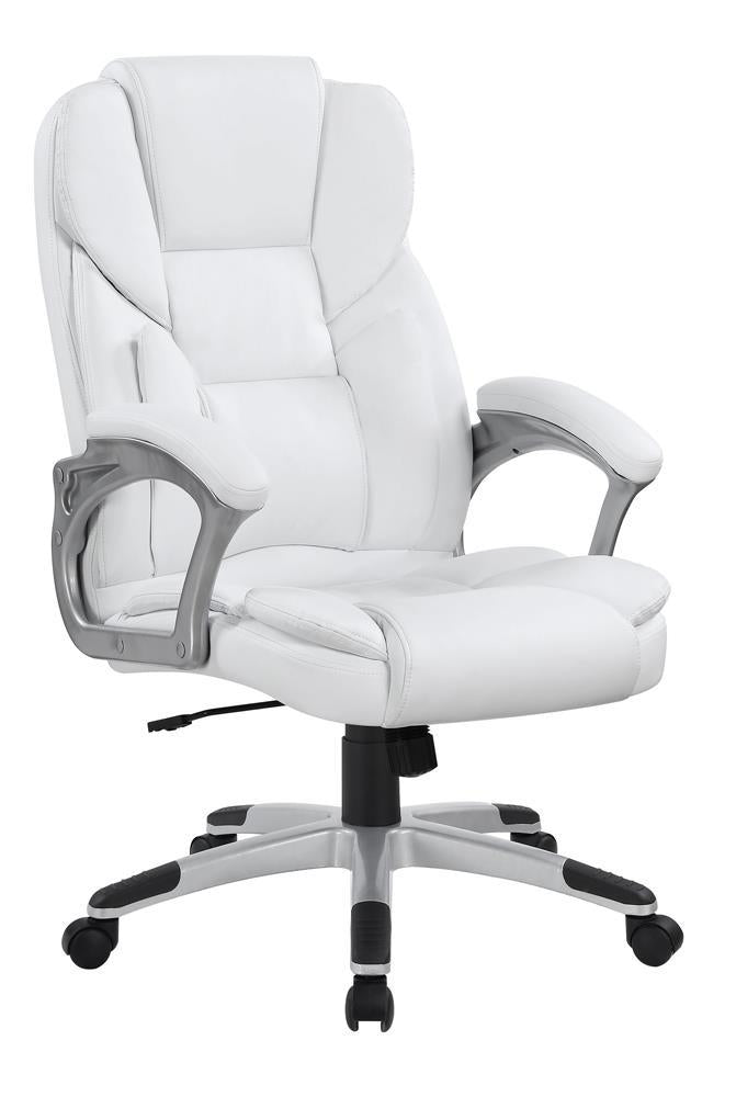 Kaffir Adjustable Height Office Chair White and Silver - Office Chair - Half Price Furniture