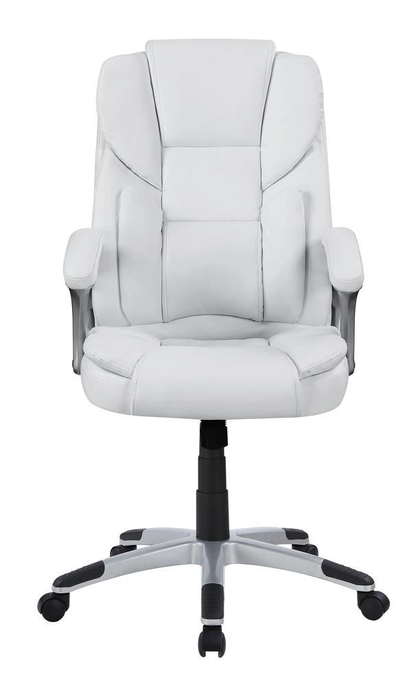 Kaffir Adjustable Height Office Chair White and Silver - Office Chair - Half Price Furniture