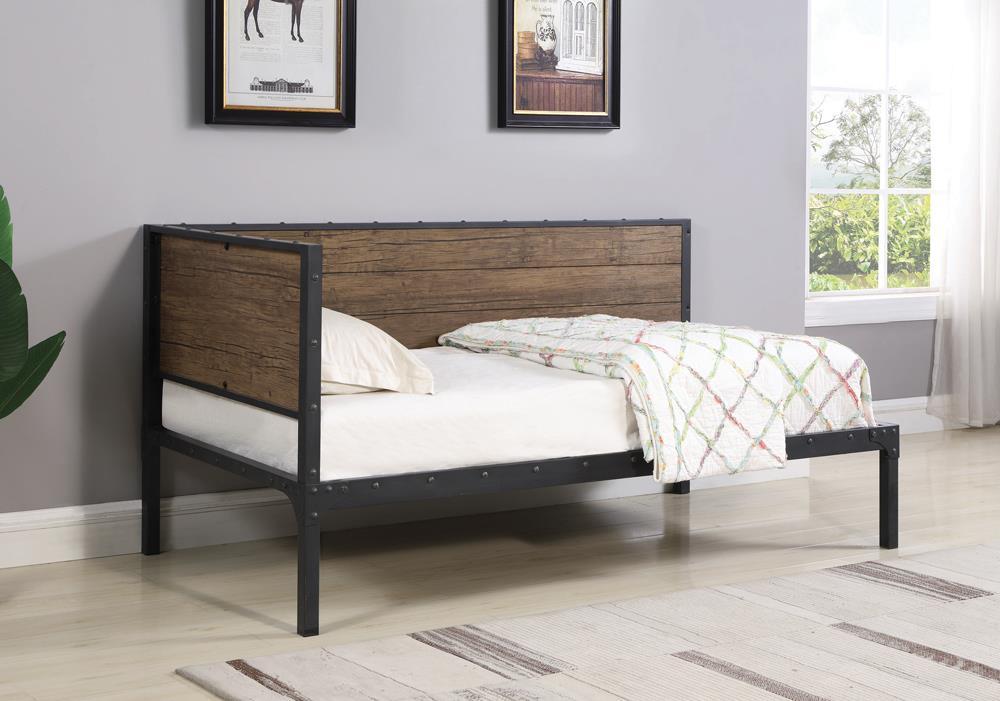 Getler Daybed Weathered Chestnut and Black - Daybed - Half Price Furniture