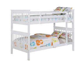 Chapman Twin Over Twin Bunk Bed White - Half Price Furniture