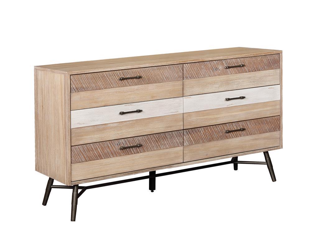 Marlow 6-drawer Dresser Rough Sawn Multi Marlow 6-drawer Dresser Rough Sawn Multi Half Price Furniture