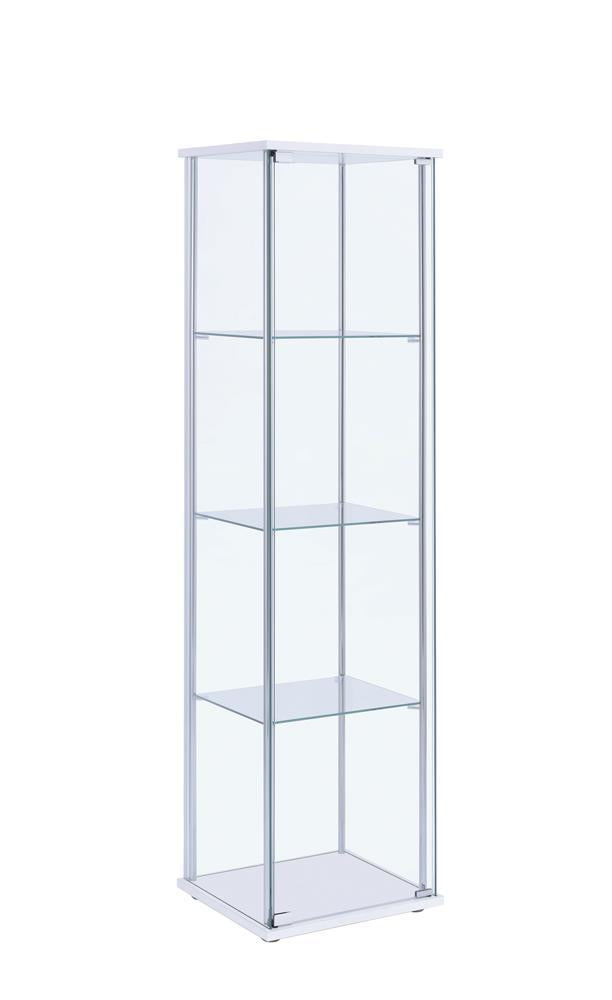 Bellatrix Rectangular 4-shelf Curio Cabinet White and Clear Half Price Furniture